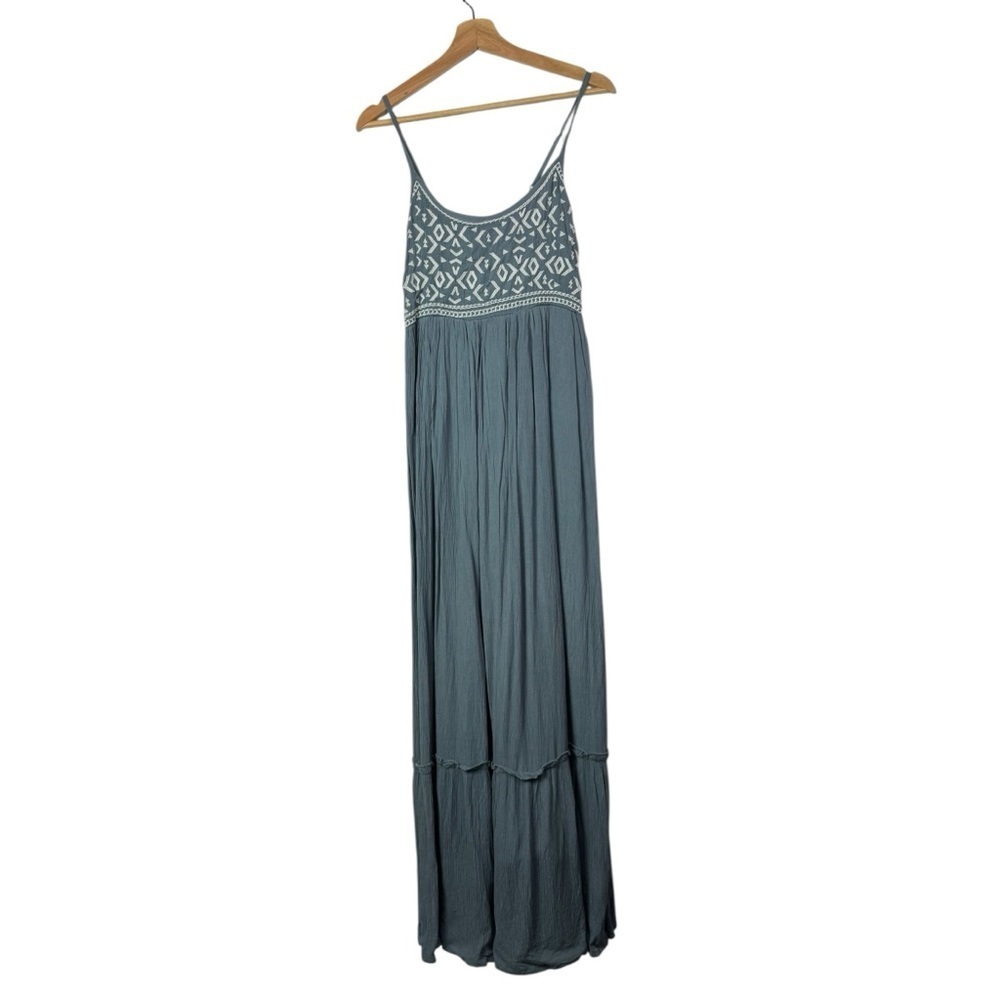 Boutique Sim‎ & Sam Blue & White Embroidered Maxi Dress XS